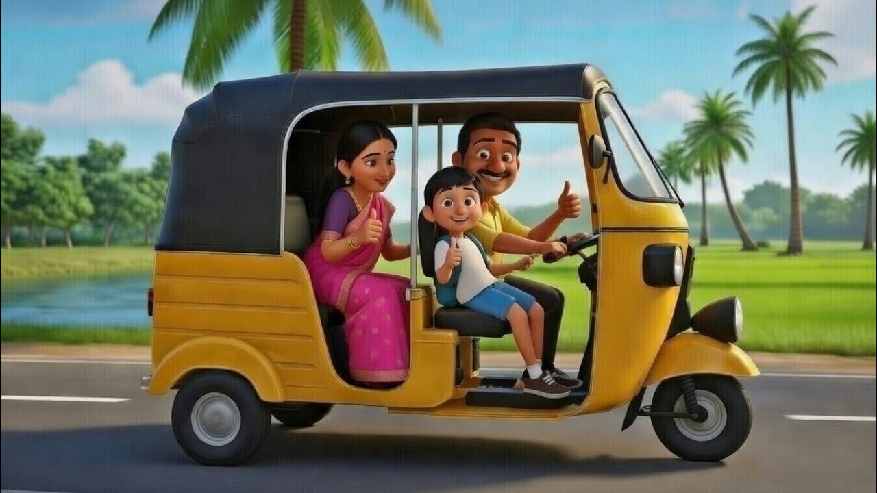 AUTO  RICKSHAW SONG |മനു മാമൻ്റെ ഓട്ടോ | KIDS AUTO RICKSHAW SONG | KIDS ANIMATION