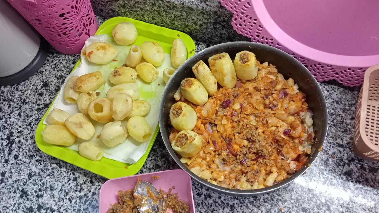 طريقة عمل البطاطس باللحمة المفرومة #عزومات_رمضان 