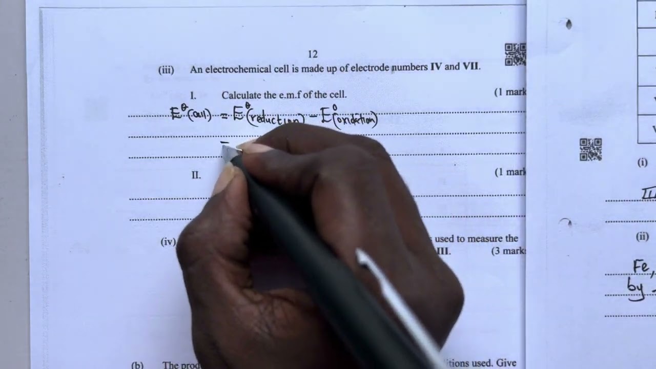 KCSE 2023, CHEMISTRY PAPER TWO (2) 233/2 || QUESTION FIVE (5) || #chemistry  #school #schoollife