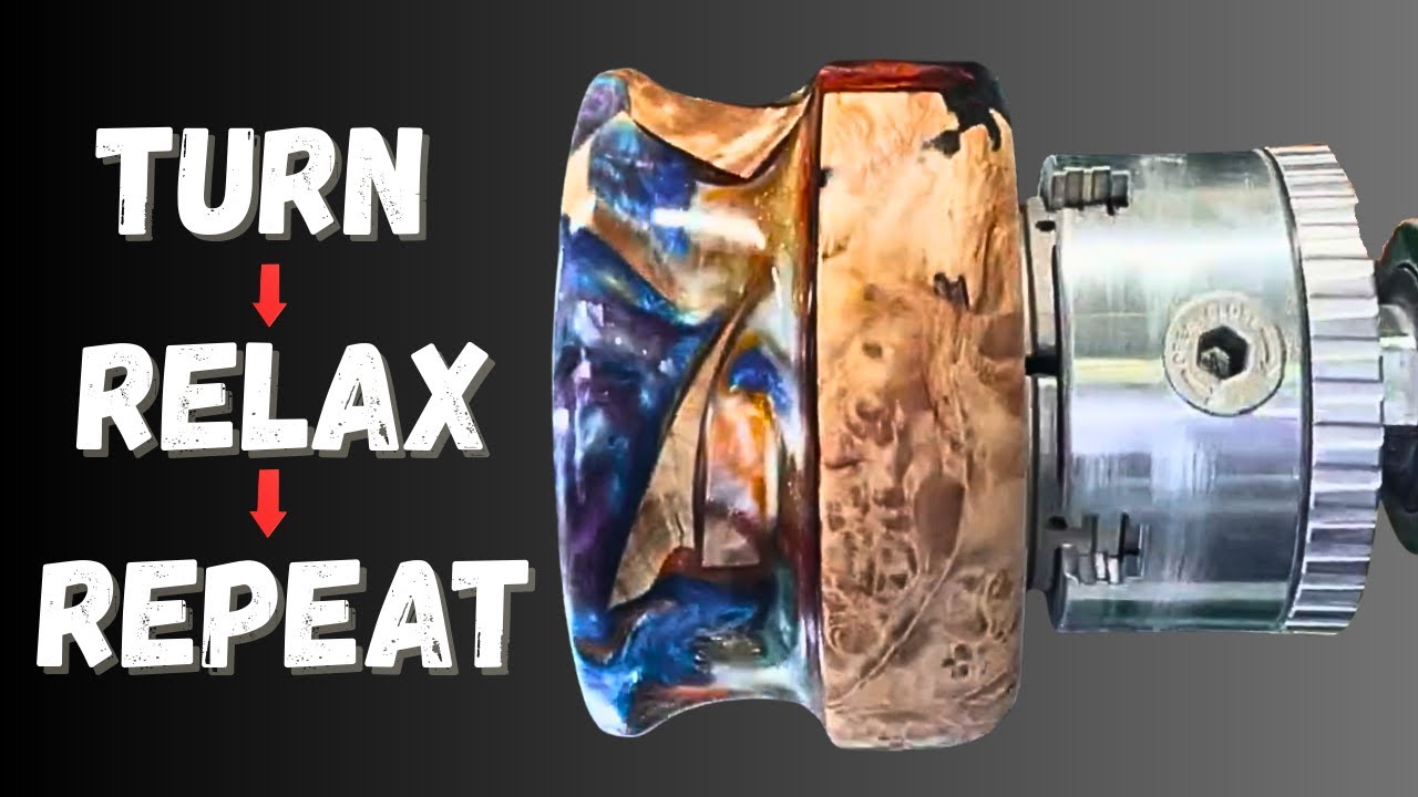 From Scrap to Serenity | Chill Resin Woodturning Hybrid Bowl