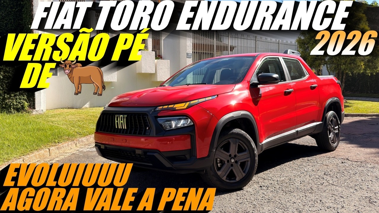 FIAT TORO ENDURANCE 2026 Versão de Entrada EVOLUIU DEMAIS - Teste Drive e Todos os Detalhes