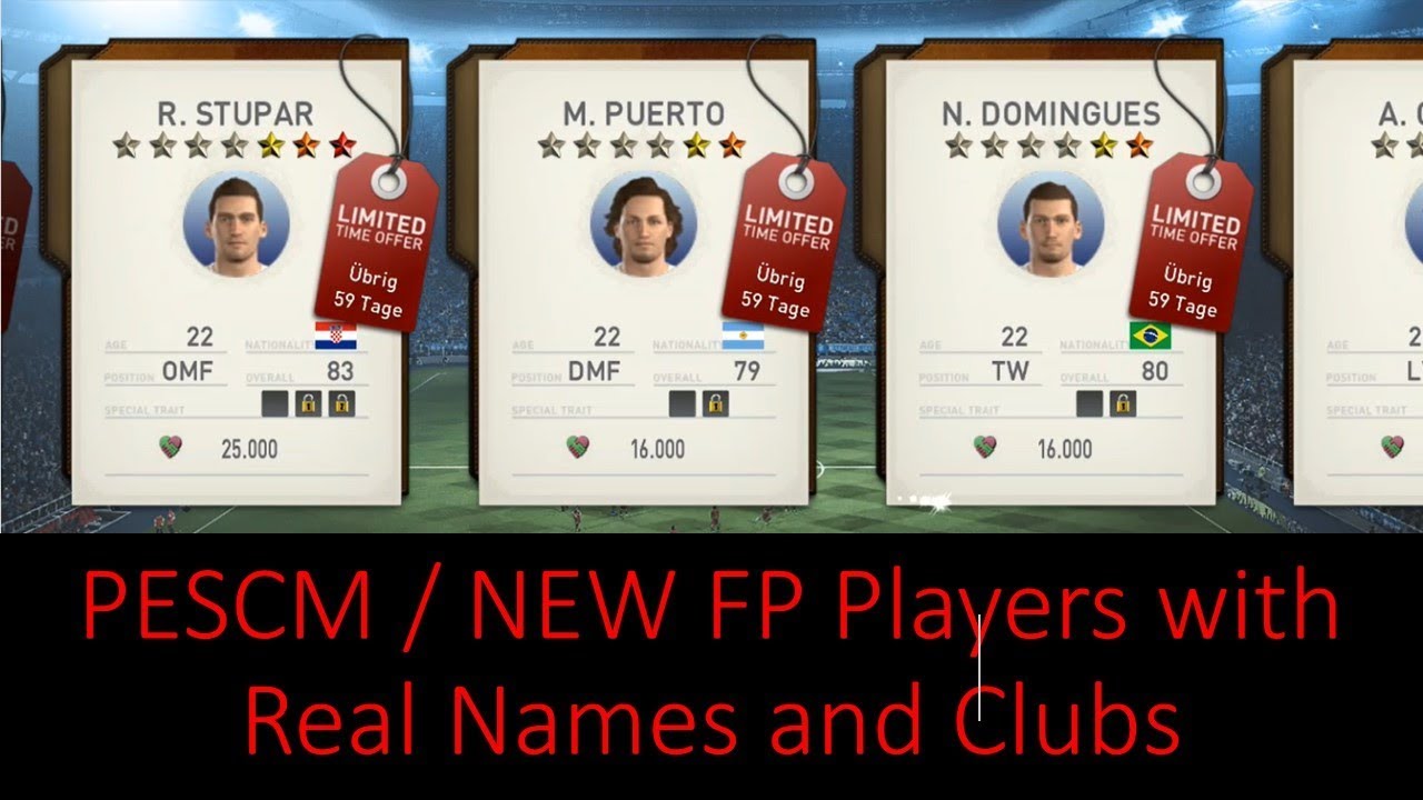 PESCM / New FP Players (Legends) with REAL Names and Clubs