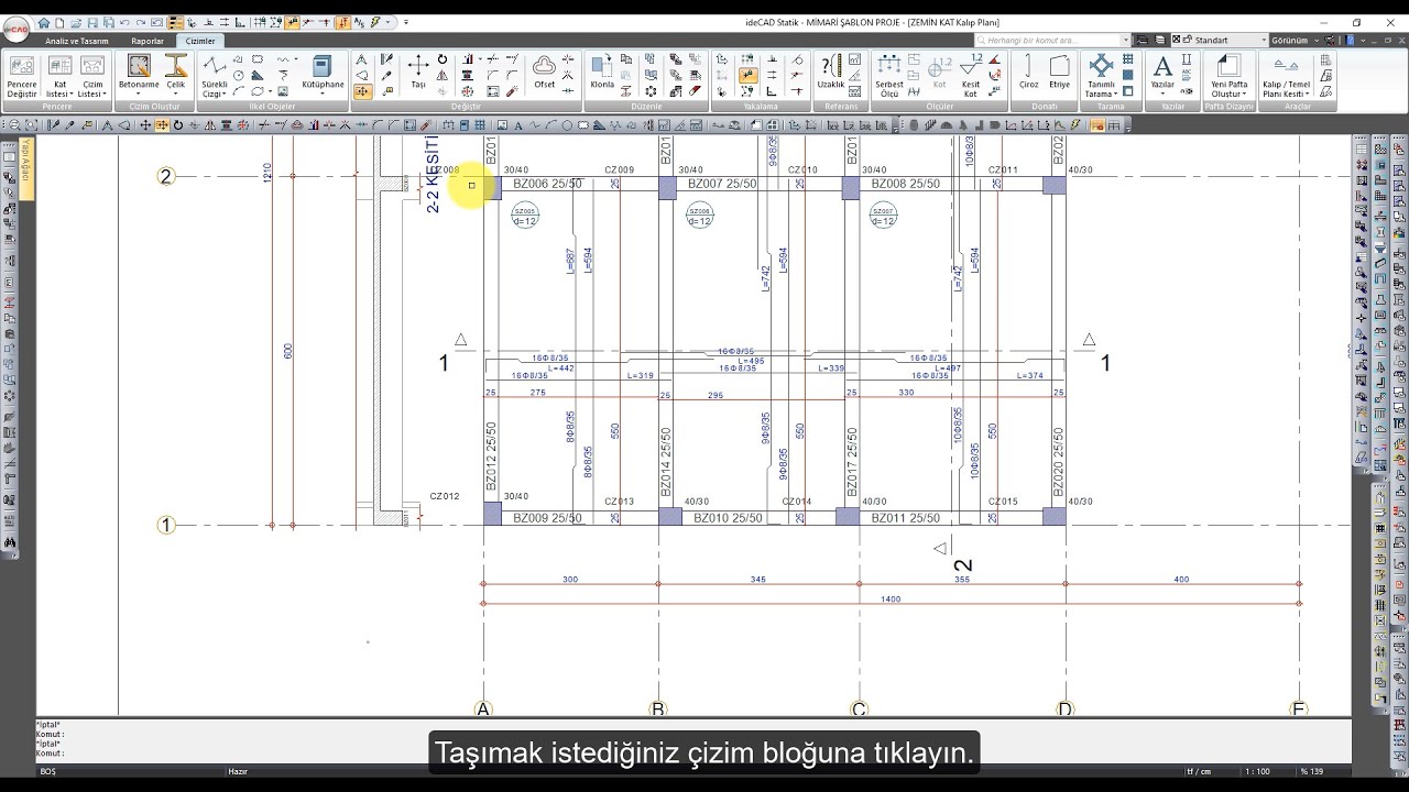 ideCAD Statik | Betonarme &Ccedil;izimleri Oluşturun - ideCAD Yapı Bilgi Modellemesi