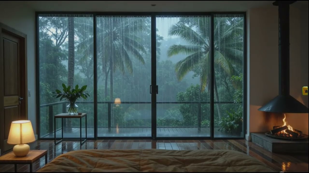 Deep Sleep Rain Sounds + Piano Music | Stop Overthinking
