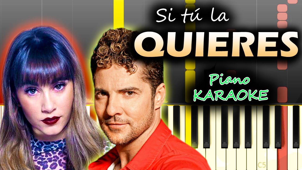 David Bisbal, Aitana - Si Tú La Quieres | KARAOKE Piano Acústico / Tutorial / Cover