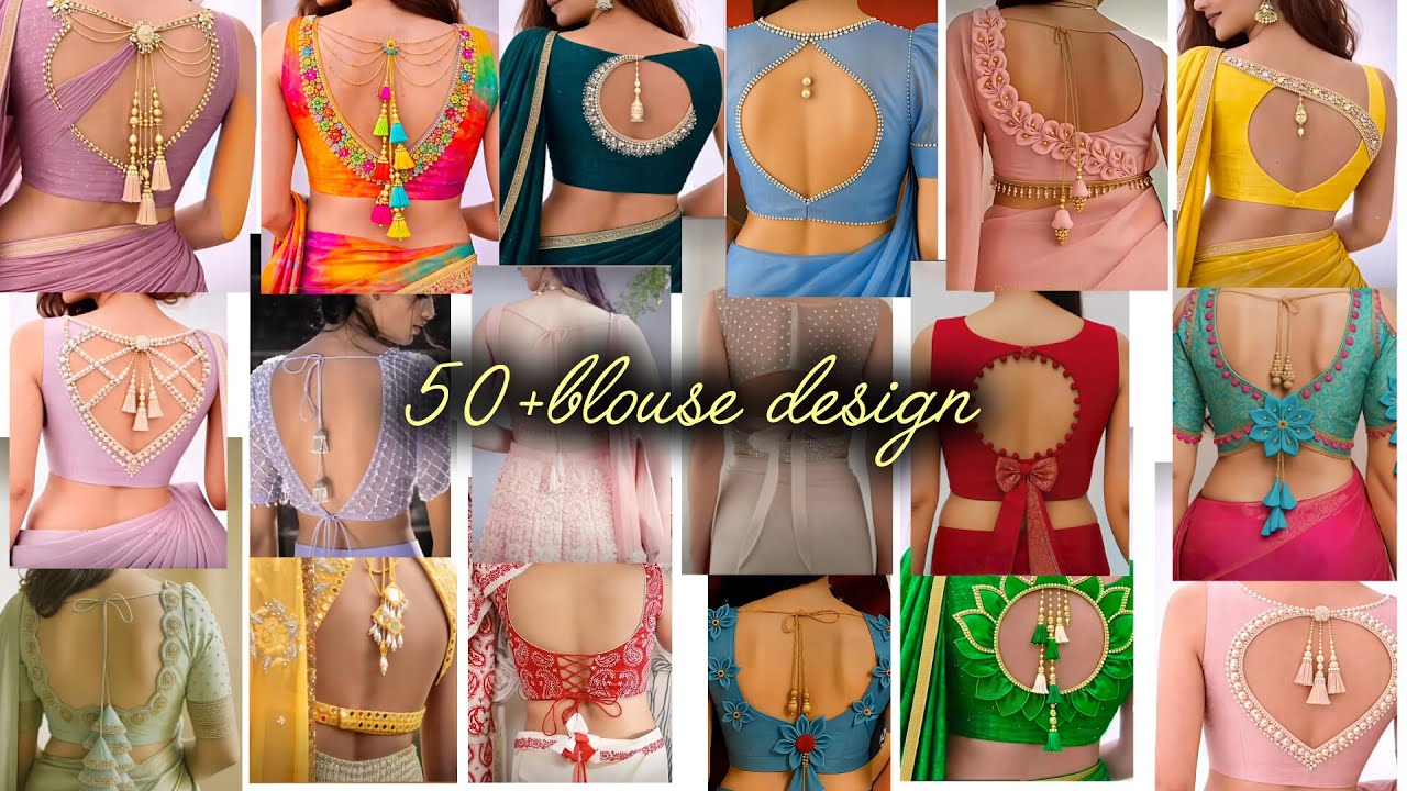 50+ back blouse 💕design collection 😱 viral back blouse design @littledesigneranshika_9