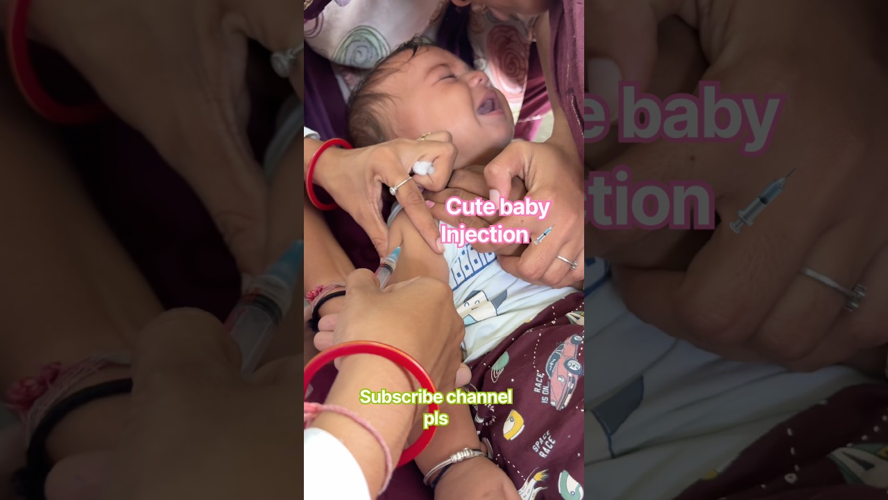 Cute baby given intramuscular & subcutaneous injection!!injection video! #baby #health #viral #nurse