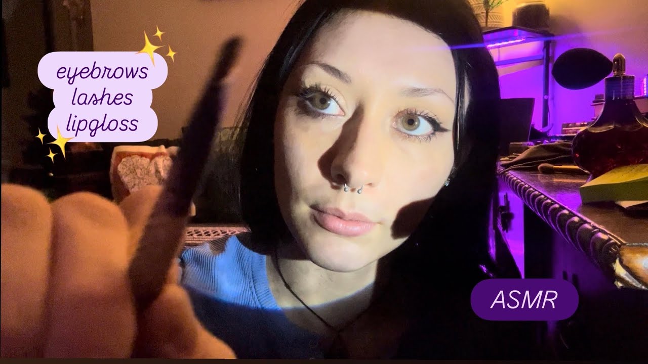 ASMR doing our makeup (lashes, eyebrows, lipgloss)