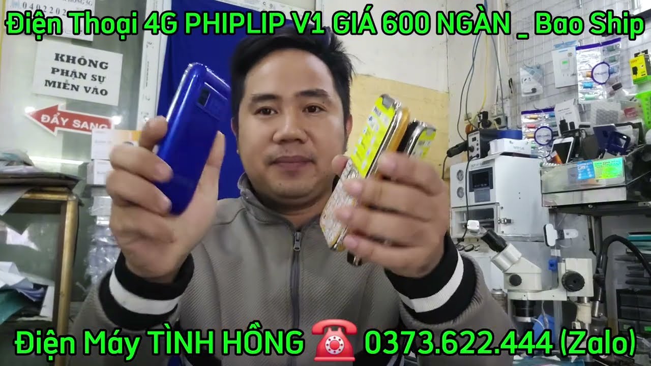 Điện thoại 4G Philip V1 màn hình to _ Loa to_Tự động bật loa ngoài _ Gán phím gọi nhanh_Giá 600 ngàn