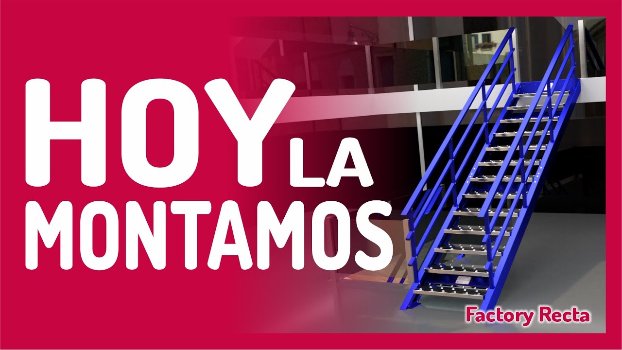 Escalera Recta de acero lacado para interior