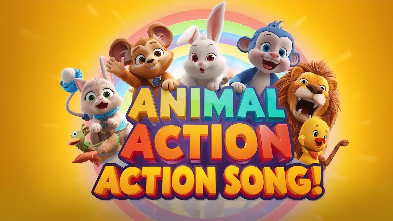 Animal Action Song for Kids 🐶🐱🐰 | Fun Nursery Rhyme | Nursery Rhyme for Kids! 🐾