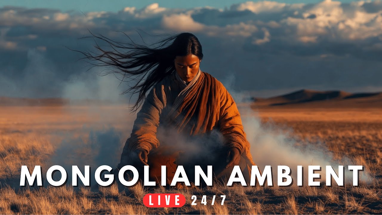 🔴 Mongolian Healing Ambient 24/7 – Calm Throat Singing for Relaxation & Meditation