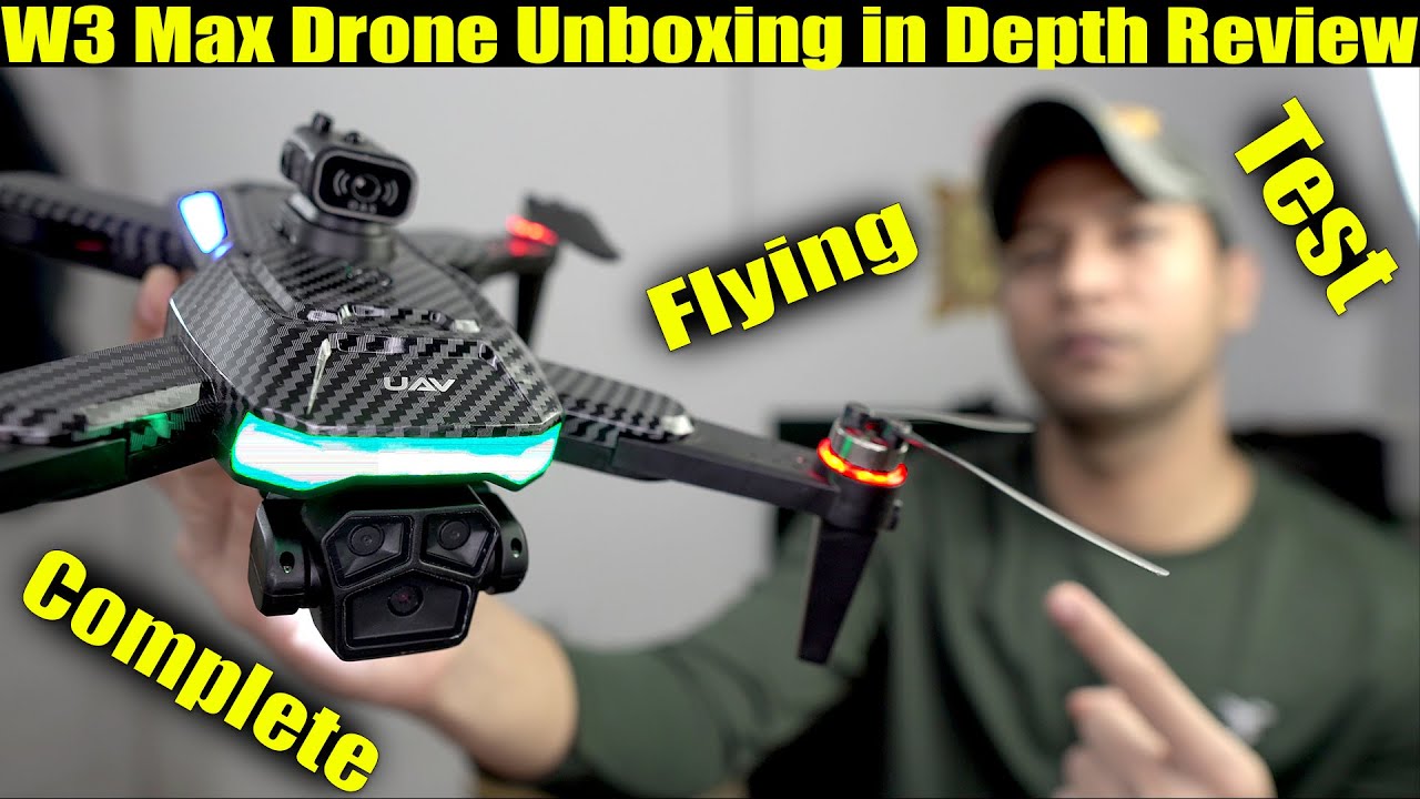 W3 Max Drone With Brushless Motor & Cool RGB Unboxing in Depth Review And Complete Flight Test