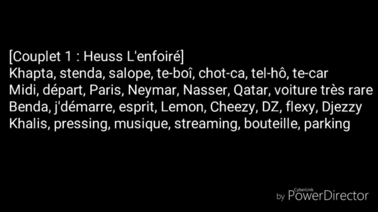 KHAPTA HEUSSE L&rsquo;ENFOIR&Eacute; // PAROLE LYRICS FR HD SOUND