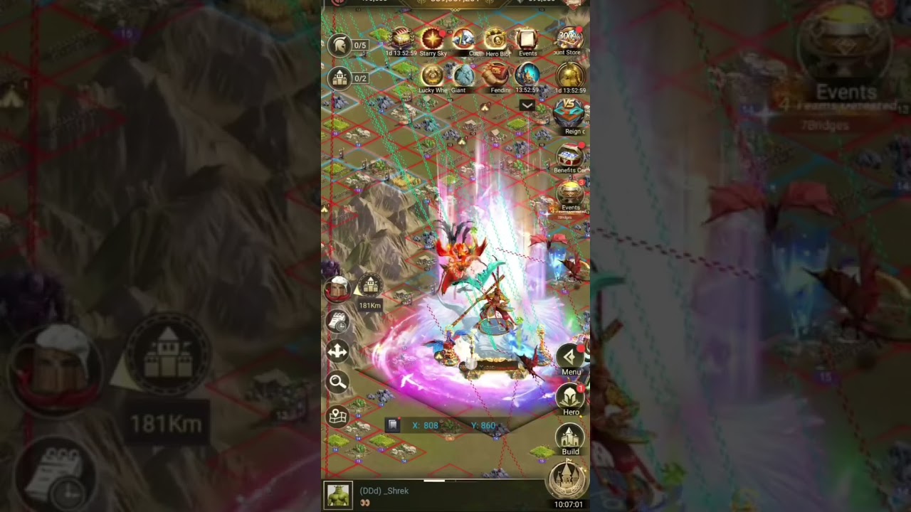 Rise of Castles | X21 Eden:Bounty | Map 900051 | D2K Vs D1E | Rakan Vs Guild D2K pre-center fight