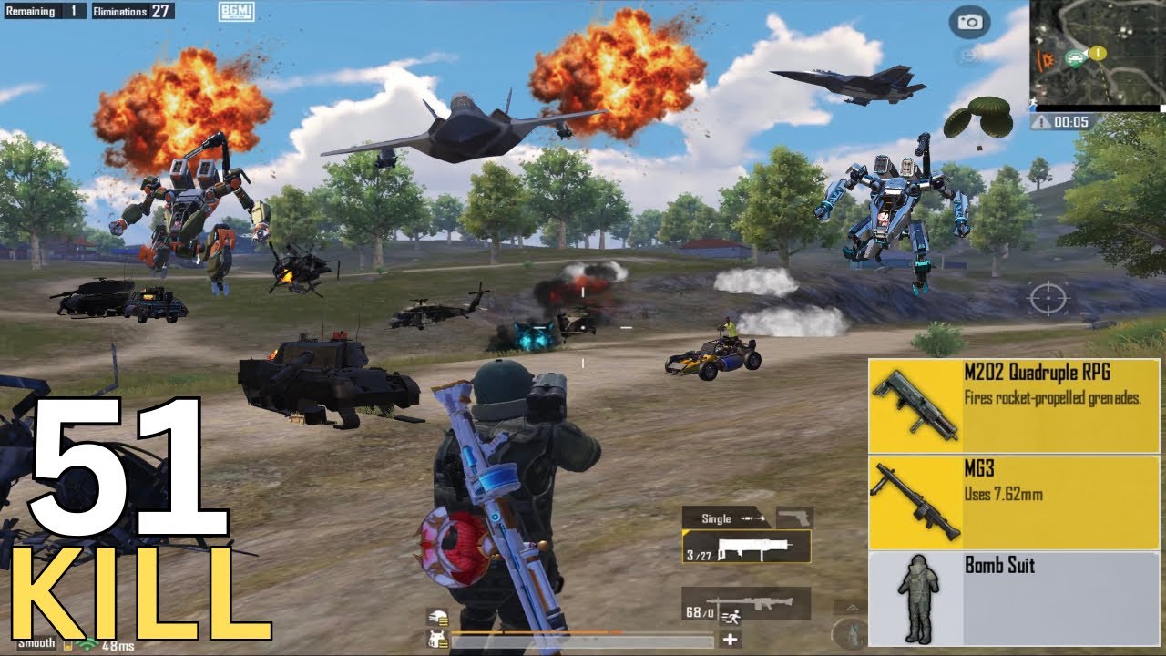 51 kills 🤯 Solo vs Squad Heavy Action Against Pro Squad, Tank, Robot, Helicopter 💥 | PUBG MOBILE |