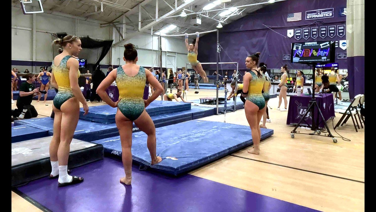 College Gymnastics Quad Meet Uneven Bars Raw Footage All Teams 4k Sports Video #gymnasticsbars #4k