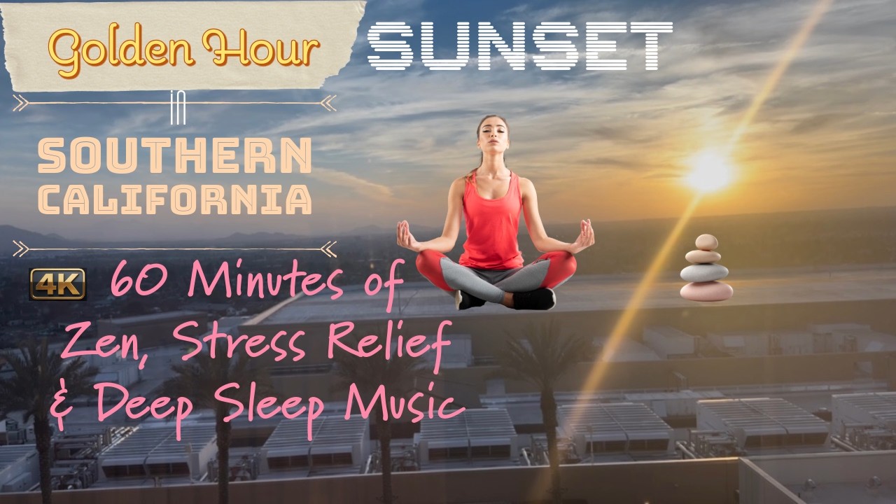 Golden Hour Sunset in Southern California 🌅 60 Minutes of Zen, Stress Relief & Deep Sleep Music #zen