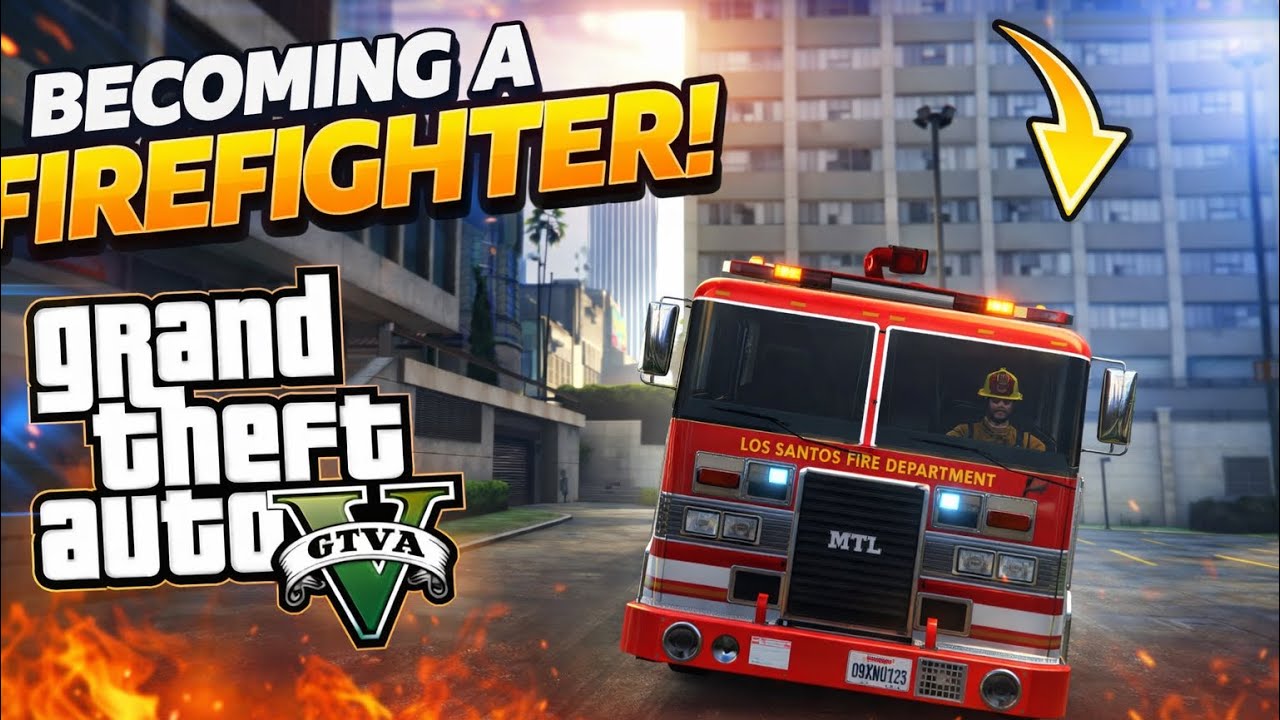 PLAYING AS A FIREFIGHTER IN GTA V | FIRE TRUCK DRIVING AND RESCUE CALLS