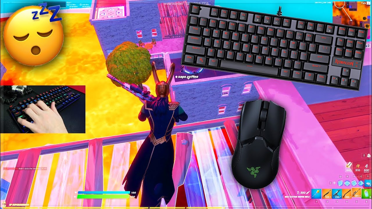 Unboxing the Redragon K552 Mechanical Keyboard + Fortnite Keyboard & Mouse Sounds ASMR Gameplay 🤩