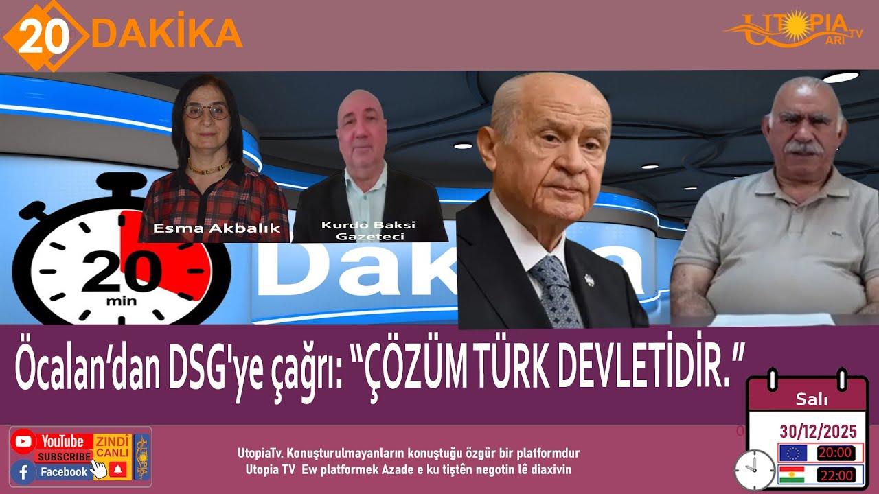 &Ouml;calan&rsquo;dan DSG'ye &ccedil;ağrı: &ldquo;&Ccedil;&Ouml;Z&Uuml;M T&Uuml;RK DEVLETİDİR.&rdquo;       /  20 DAKIKA