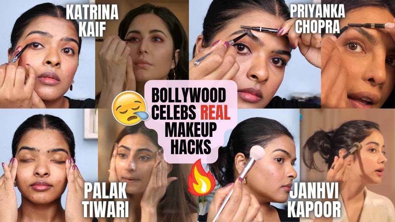 Trying BOLLYWOOD Celebrities REAL MAKEUP Hacks | tricky BASE , Blingy highlighter(I HATE IT?) & more