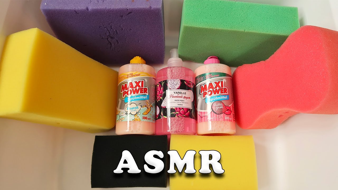 ASMR Dish Soap Sponge Squeezing 🧽 Super Satisfying ASMR