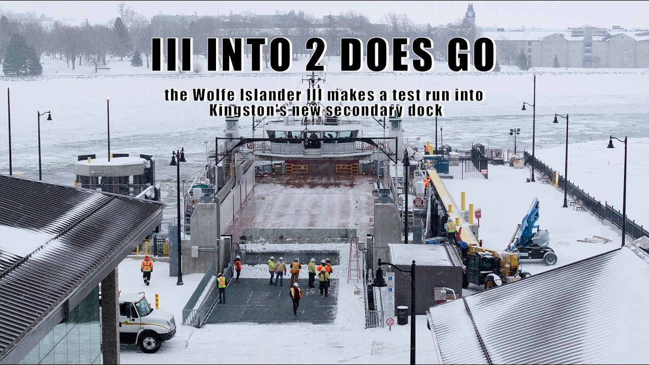 III into 2 Does Go - the Wolfe Islander III test docks in the new Kingston dock 4K