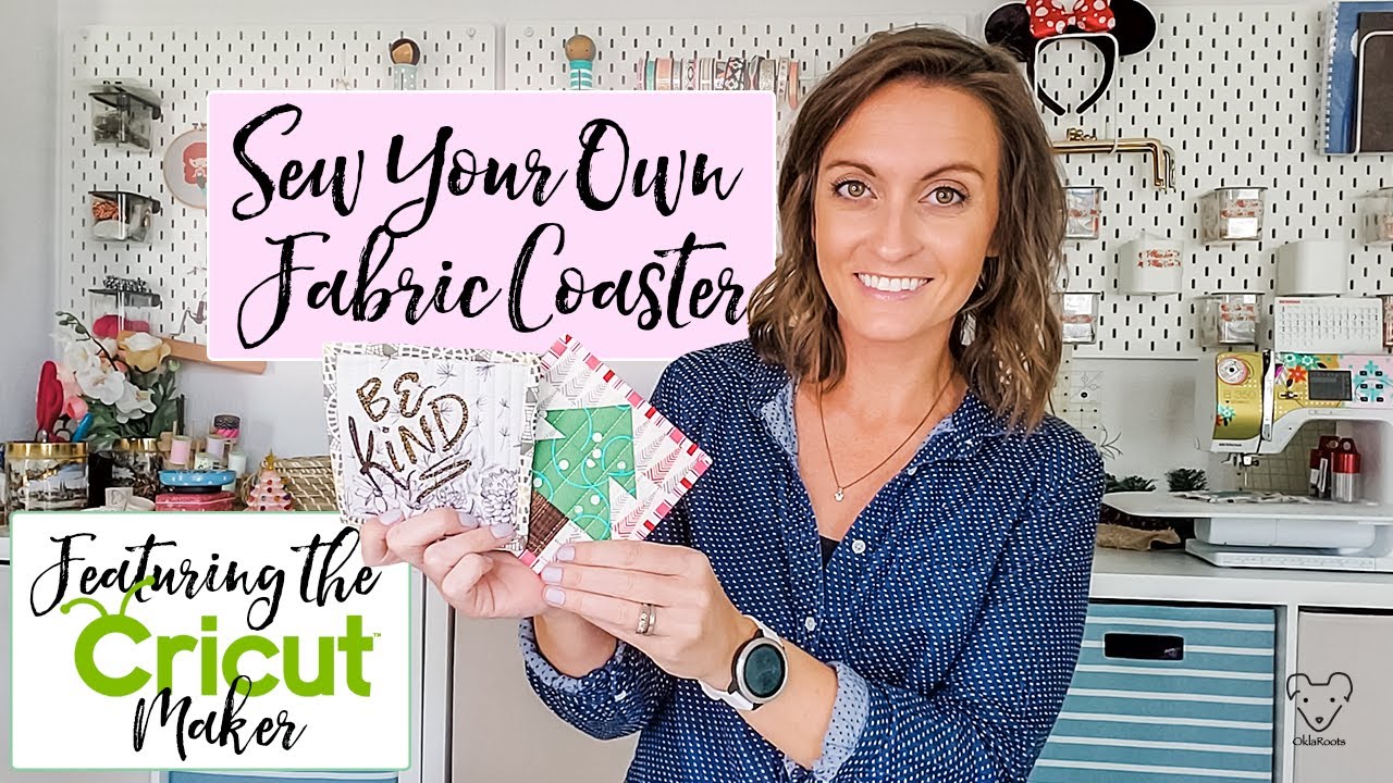Fabric Coasters Tutorial! Free Pattern For Your Cricut Maker! Quick, Fun, Useful Gift Idea.