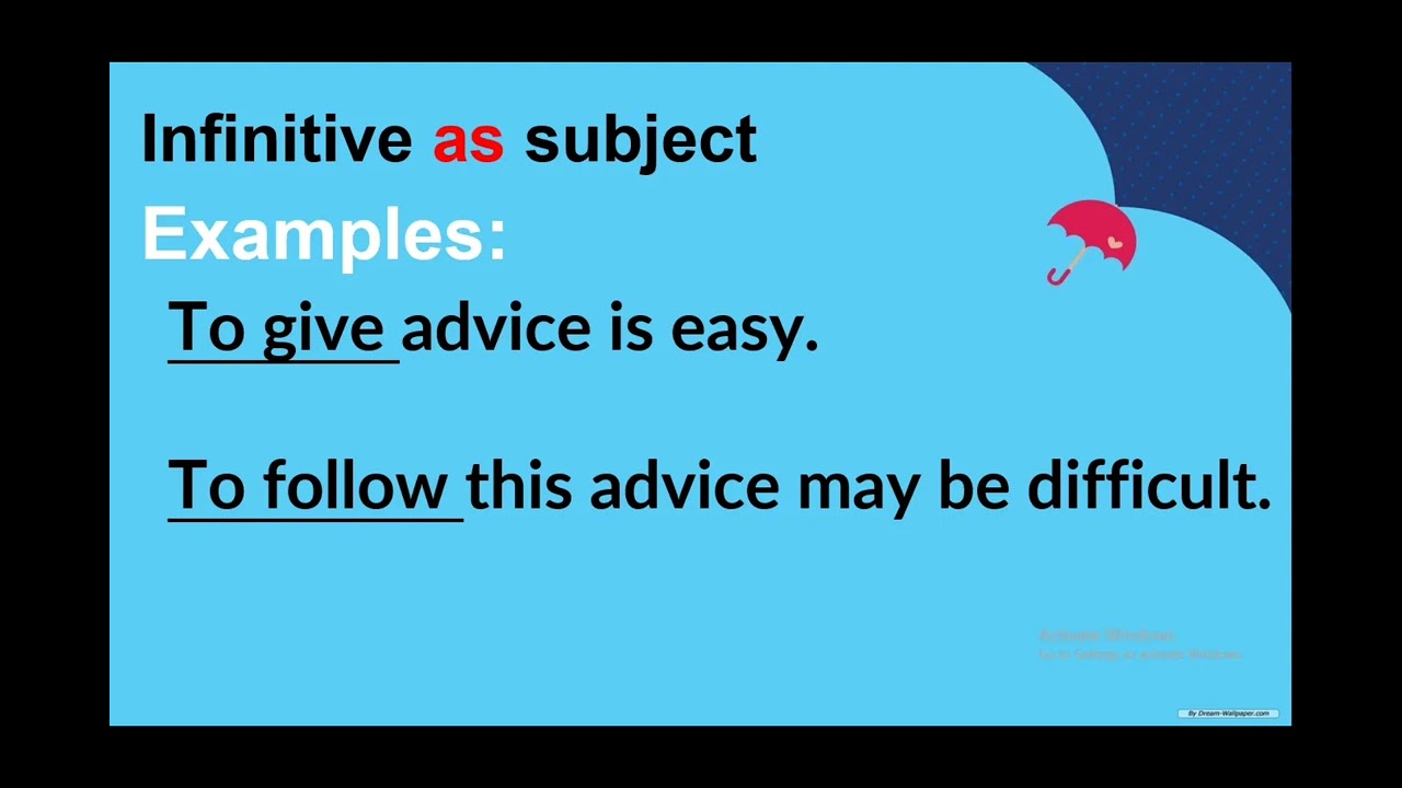 Verbal: Infinitive as subject, direct object, and appositive video lesson English 9