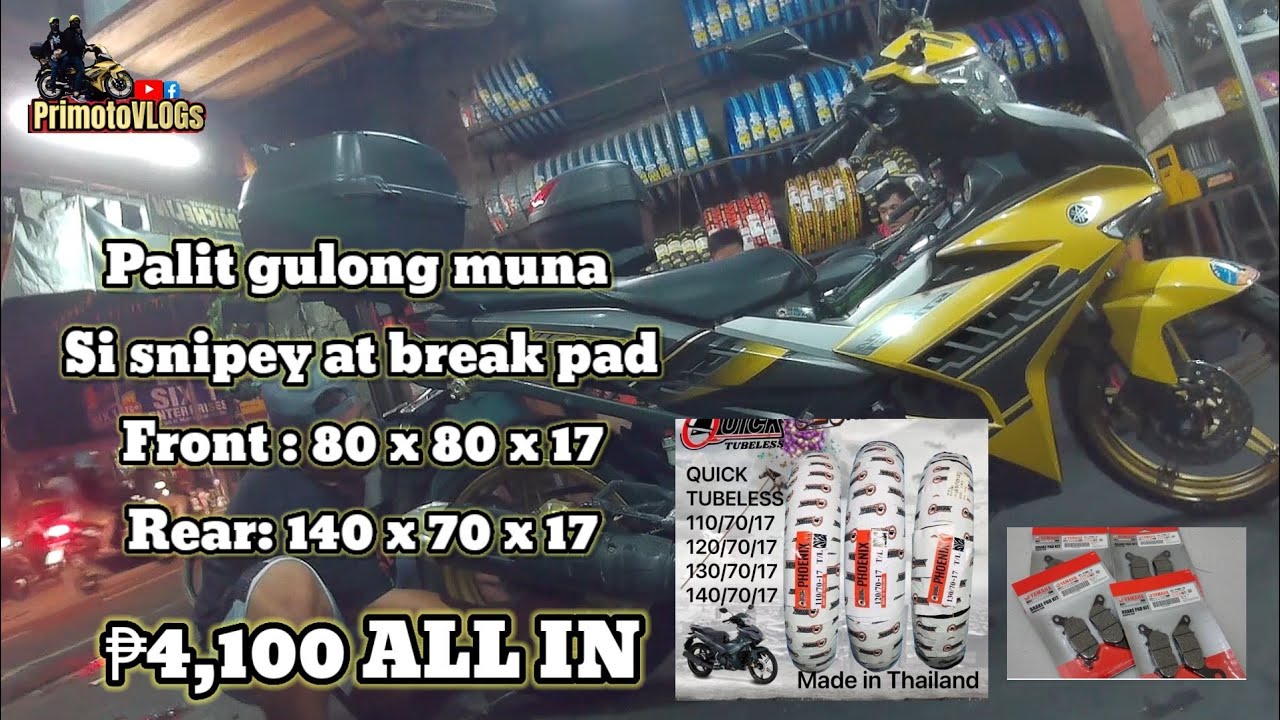 Palit gulong muna si snipey  QUIK TIRE for yamaha SNIPER150
