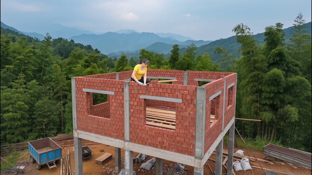 Building the wall system for your dream home - A masterpiece from red bricks.