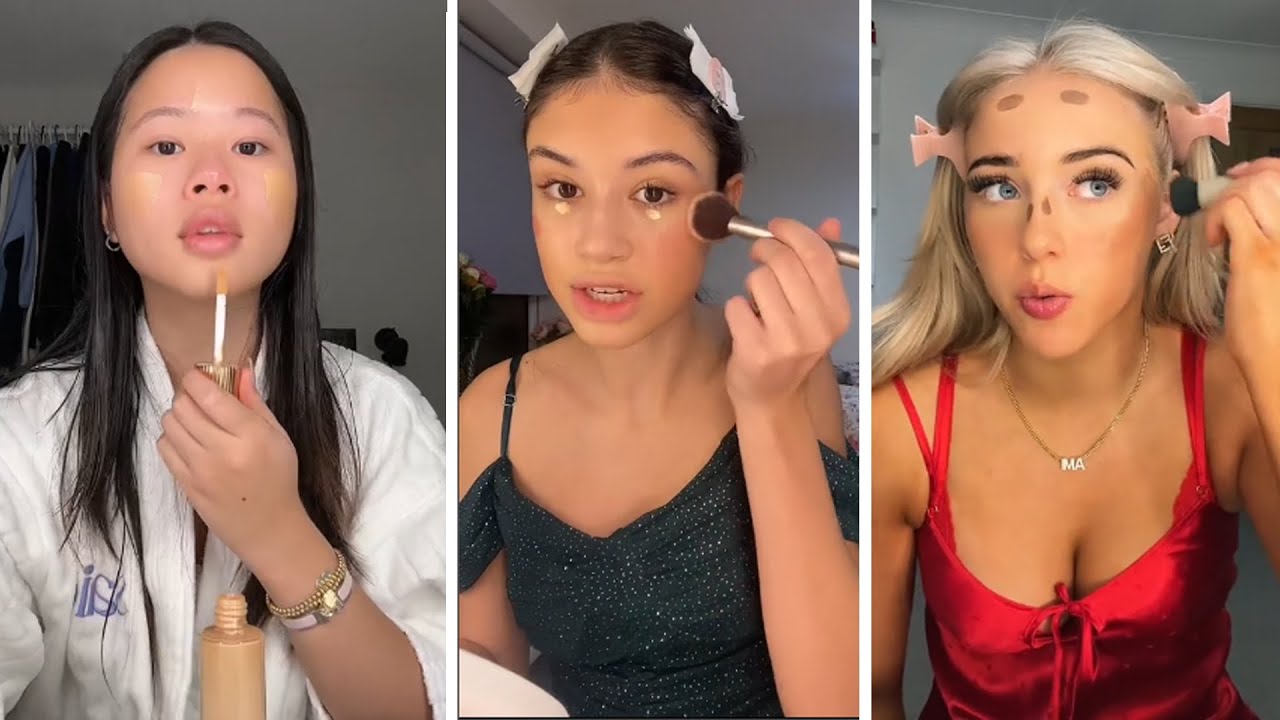 GRWM  ( Get Ready With Me for christmas  )Makeup Tutorial Tiktok🎄(Skincare, Makeup, Outfits) 361 ❄️