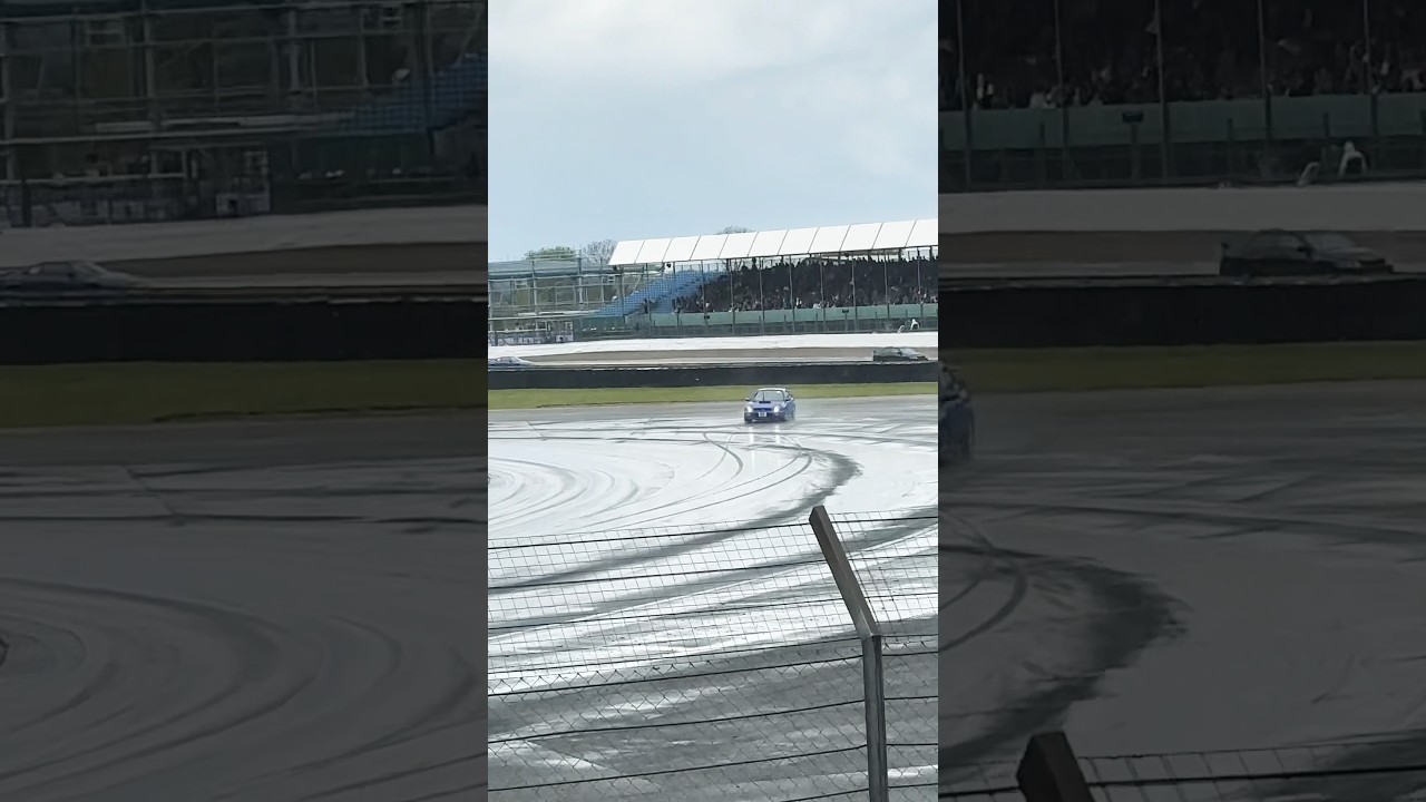 Subaru sliding on a wet track japfest Silverstone #jdm #subaru #jap #circuit #track #drifting #drift