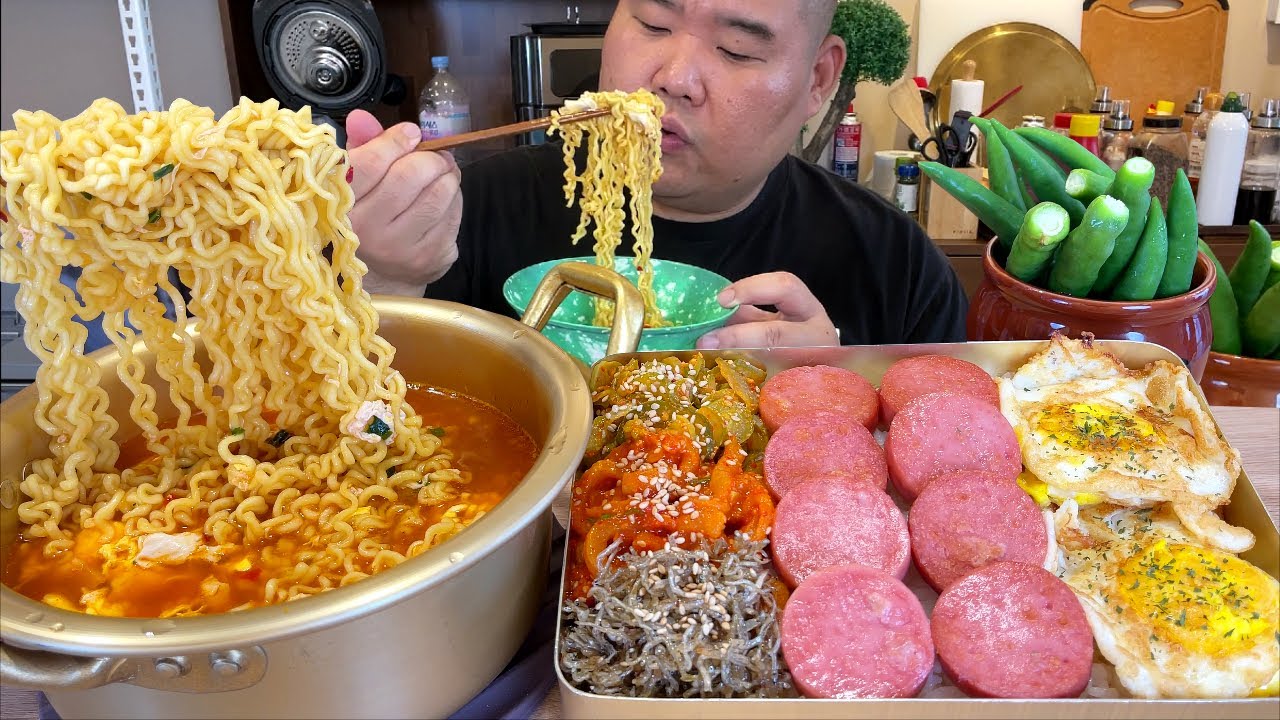 술먹은 다음날 해장라면 + 추억의도시락 + 땡초 한식먹방 MUKBANG