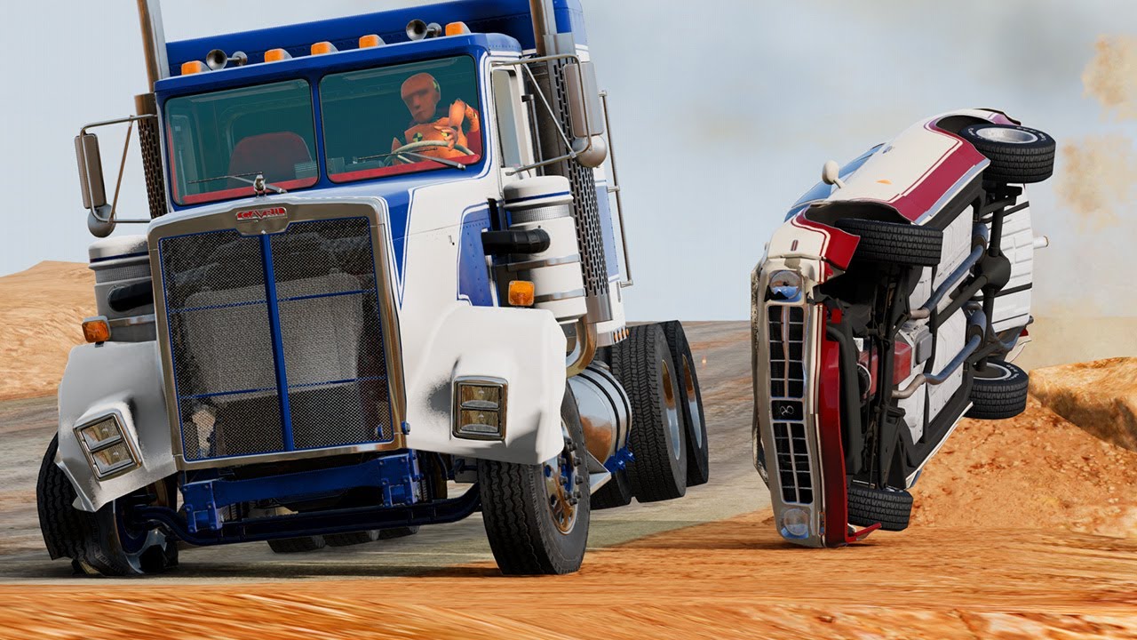 🚚 DIESEL DEATH MATCH! Insane Road Rage Takedown on the Long Desert Road (BeamNG)