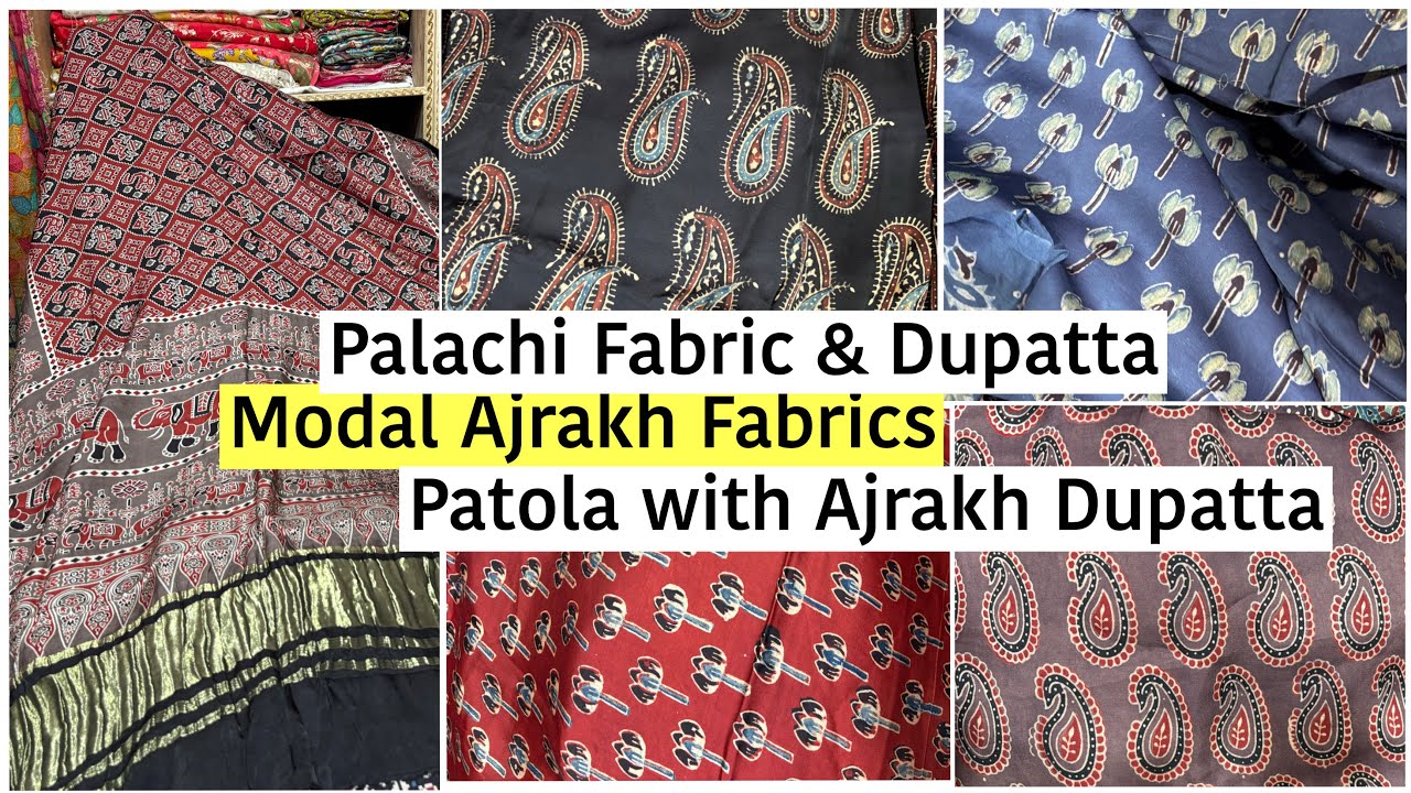 Pure Ajrakh Modal, Palachi, Silk Velvet & Patola Dupatta | katran Market | Shwetadhiraj
