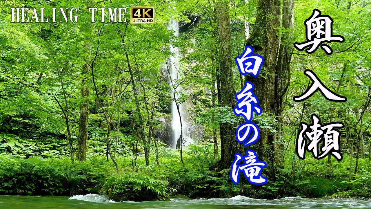 【4KBGM】初夏の奥入瀬渓流　白糸の滝　Oirase Keiryu Shiraito Falls in early summer 3ｈ Nature song#20