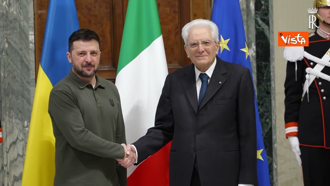 Mattarella riceve Zelensky al Quirinale