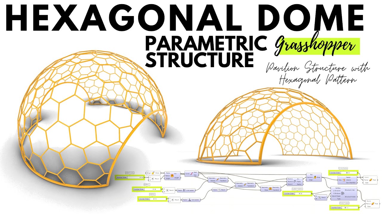 Rhino 6 and Grasshopper Parametric Hexagonal Geodome Dome like Structure Lesson Overview