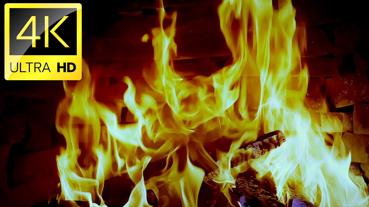 Relaxing Fireplace: Warm Fire Light & Rustling Wood Sounds in the Night | Fireplace 4K Live