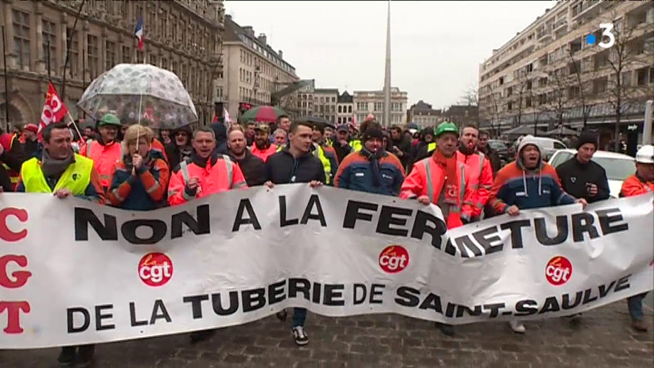 Valenciennes : manifestation de la CGT Métallurgie pour une convention collective de 