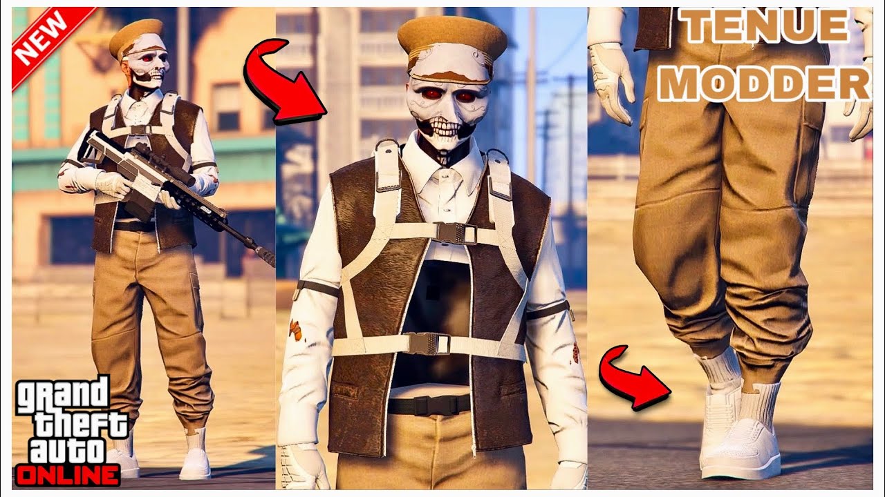 [SANS CODAGE] AVOIR UNE TENUE MODDER AVEC LE JOGGER BEIGE + TORSE INVISIBLE SUR GTA 5 ONLINE 1.58!