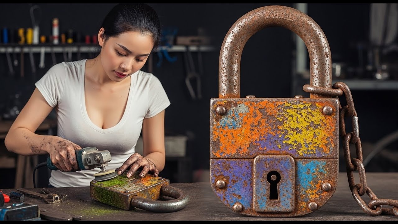 100-Year-Old Rusty Lock – Beautiful Brass Finish After Restoration