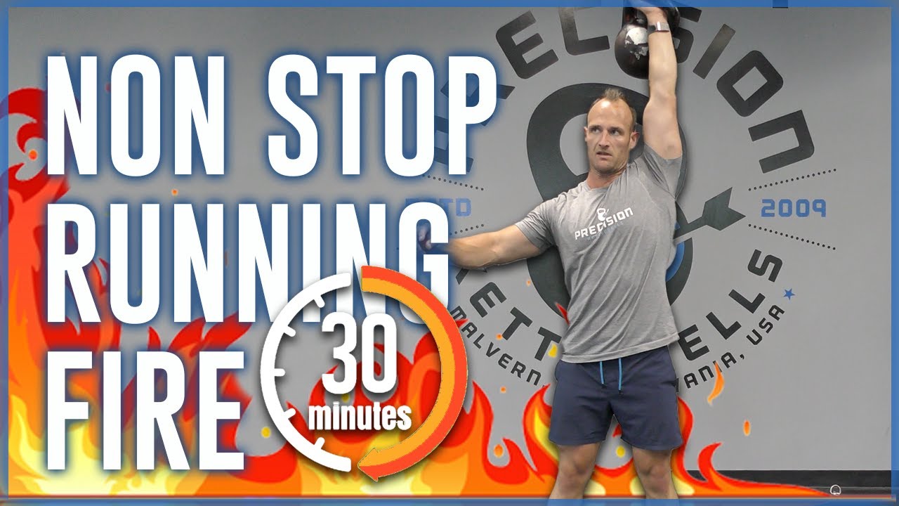 RUNNING FIRE | 30 Minute NON STOP Kettlebell HIIT Workout | Basic but BRUTAL