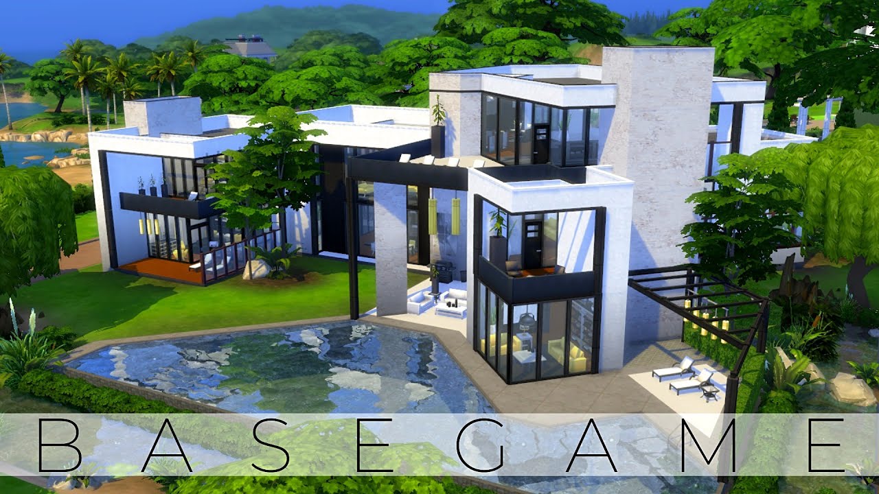 The Sims 4 Speed Build | MODERN BASEGAME MANSION | NOCC