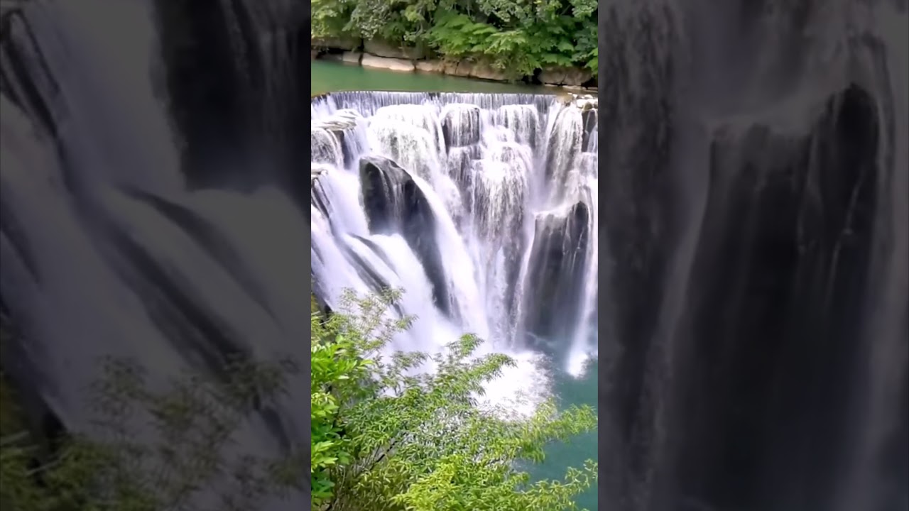 Calming Tropical Waterfall. Relaxing River Sounds.