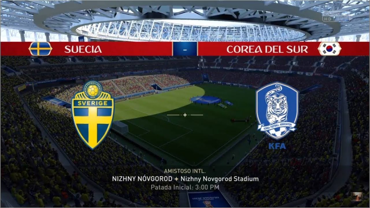 Simulación Suecia vs Corea del sur mundial Russia 2018