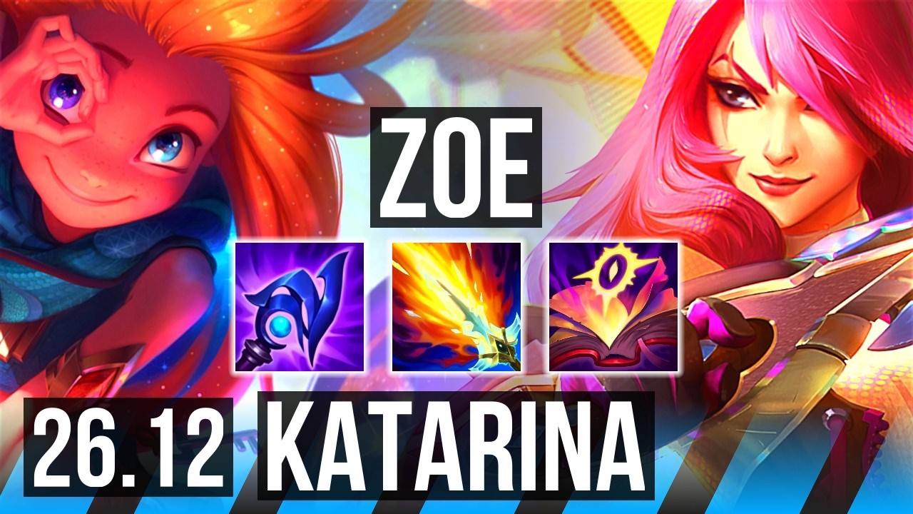 ZOE vs KATARINA (MID) | Perfect KDA: 16/0/9 | KR Master | 26.12