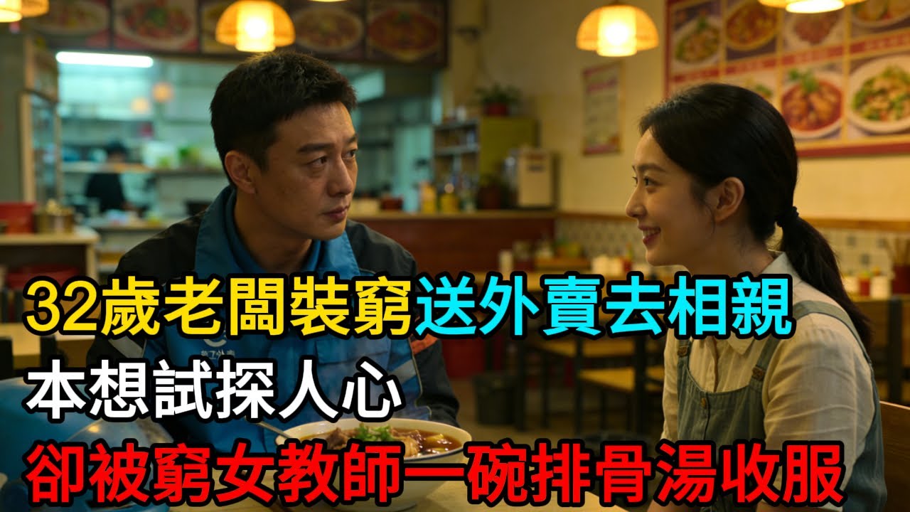 32歲老闆裝窮送外賣去相親,本想試探人心,卻被「窮女教師」一碗排骨湯收服!#情感故事 #感人壹幕 #故事分享 #故事 #老年生活 #人生感悟